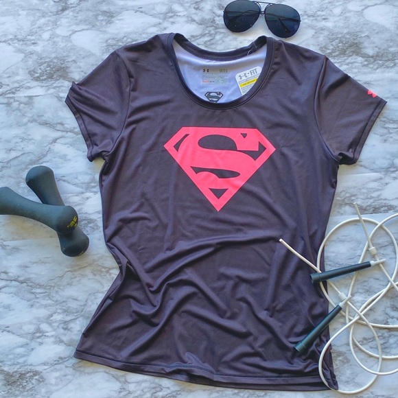 Under Armour Tops - Under Armour womans Super Man graphic athletic tee